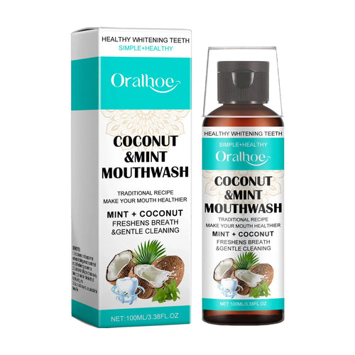 Oralhoe Coconut Mint Mouthwash Remove Stains, Freshen Breath And Clean Teeth With Convenient Care Mouthwas